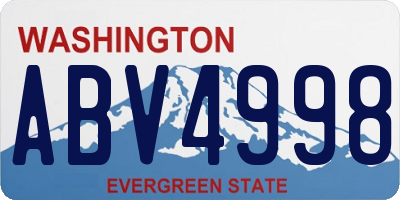 WA license plate ABV4998
