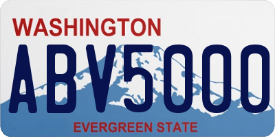 WA license plate ABV5000