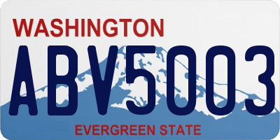 WA license plate ABV5003