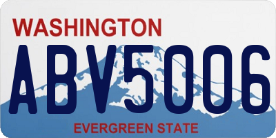 WA license plate ABV5006