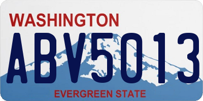 WA license plate ABV5013