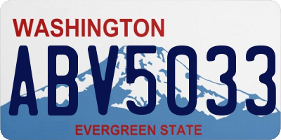 WA license plate ABV5033