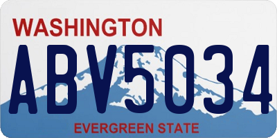 WA license plate ABV5034