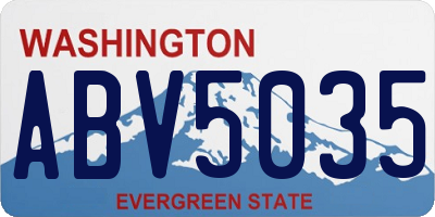 WA license plate ABV5035