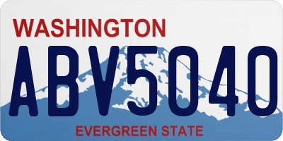 WA license plate ABV5040