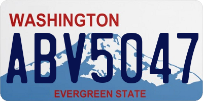 WA license plate ABV5047