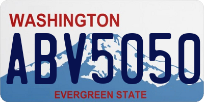 WA license plate ABV5050