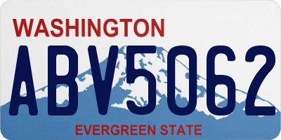 WA license plate ABV5062