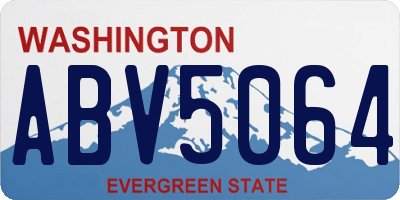 WA license plate ABV5064