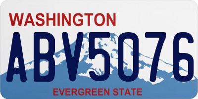 WA license plate ABV5076