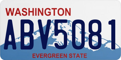 WA license plate ABV5081