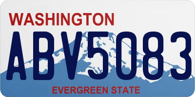 WA license plate ABV5083