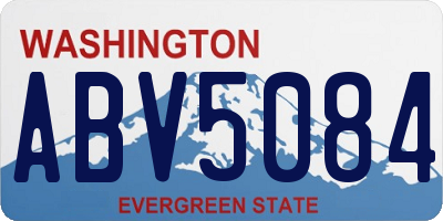 WA license plate ABV5084