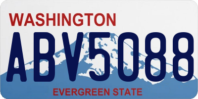 WA license plate ABV5088