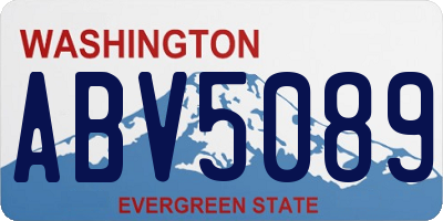 WA license plate ABV5089