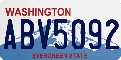 WA license plate ABV5092