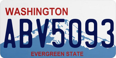 WA license plate ABV5093