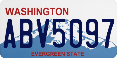 WA license plate ABV5097