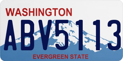 WA license plate ABV5113
