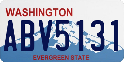 WA license plate ABV5131