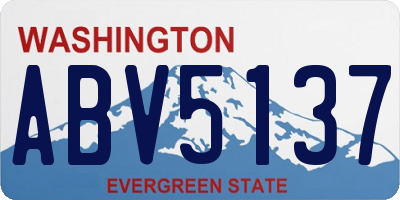 WA license plate ABV5137