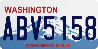 WA license plate ABV5158