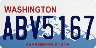 WA license plate ABV5167