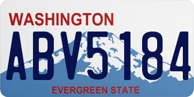 WA license plate ABV5184