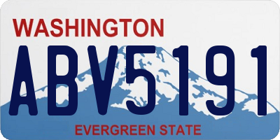 WA license plate ABV5191