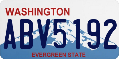 WA license plate ABV5192