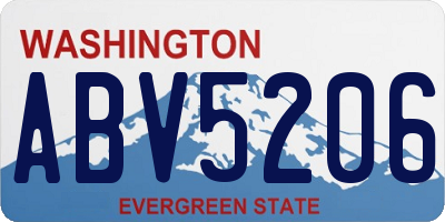 WA license plate ABV5206
