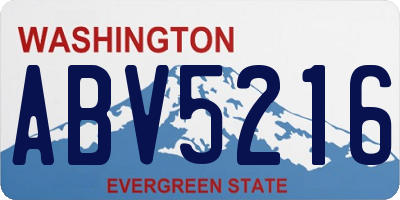 WA license plate ABV5216