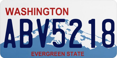 WA license plate ABV5218
