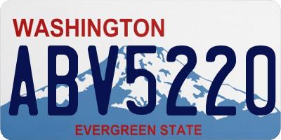 WA license plate ABV5220