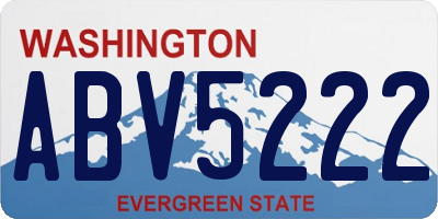 WA license plate ABV5222