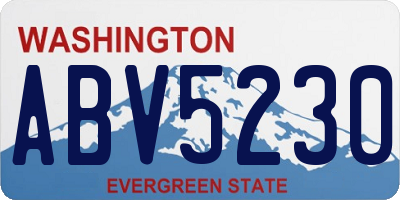 WA license plate ABV5230