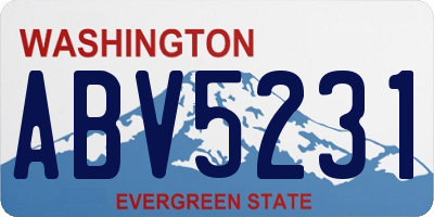 WA license plate ABV5231