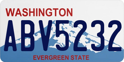 WA license plate ABV5232