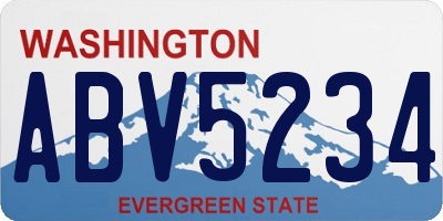 WA license plate ABV5234