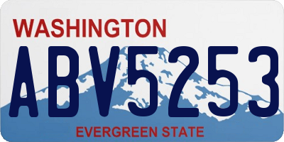 WA license plate ABV5253