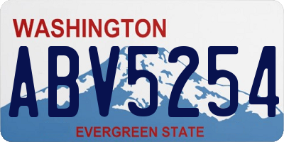 WA license plate ABV5254