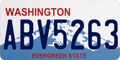 WA license plate ABV5263