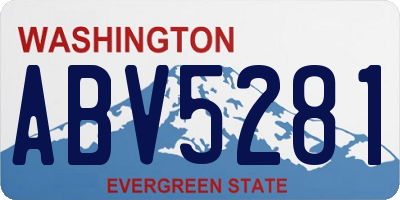 WA license plate ABV5281