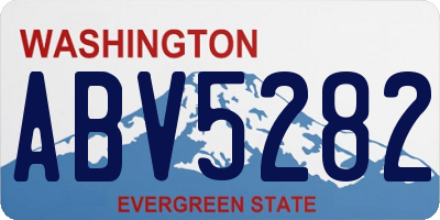 WA license plate ABV5282