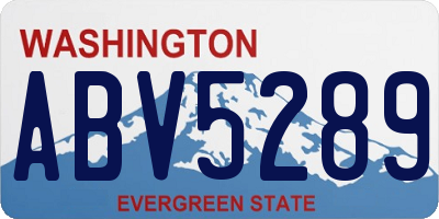 WA license plate ABV5289