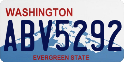 WA license plate ABV5292