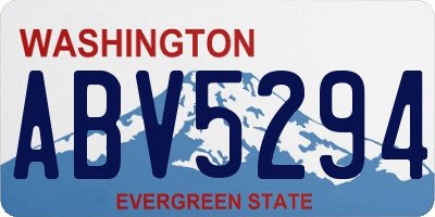 WA license plate ABV5294