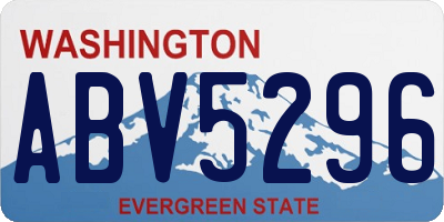 WA license plate ABV5296