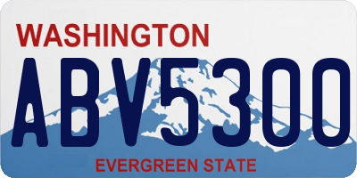 WA license plate ABV5300