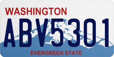 WA license plate ABV5301
